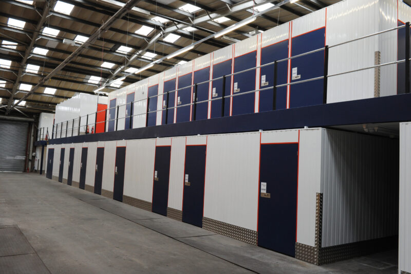 A warehouse full of Burke Bros' Self Access Storage units